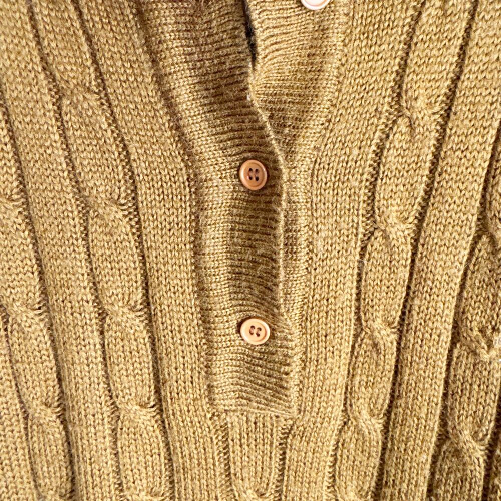 VTG Diane Von Furstenberg Collared Cable Knit Ribbed Polo Pullover Sweater M - Picture 11 of 13